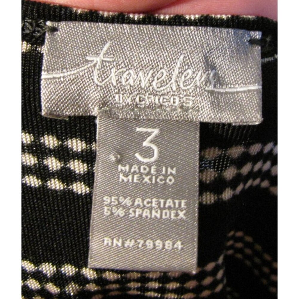 Chico's Travelers (XL) Black White Stripe Slinky Travel Knit Tank Top Stretch - Picture 3 of 3